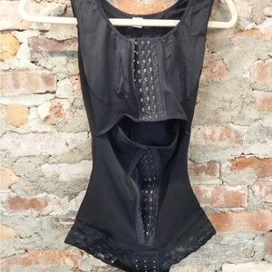 Black Hook-and-Eye Shapewear Bodysuit